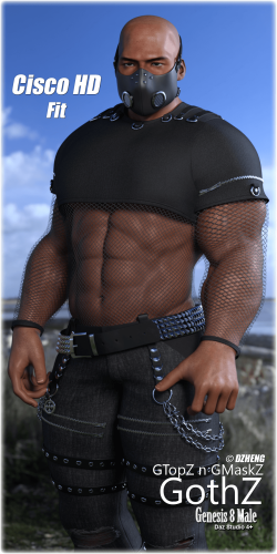 Fitting Morph - Cisco HD - GothZ - GTopZ n GMaskZ for Genesis 8 Male by DZheng