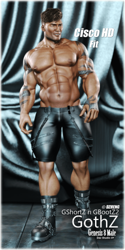 Fitting Morph - Cisco HD - GothZ - GShortZ n GBootZ2 for Genesis 8 Male by DZheng