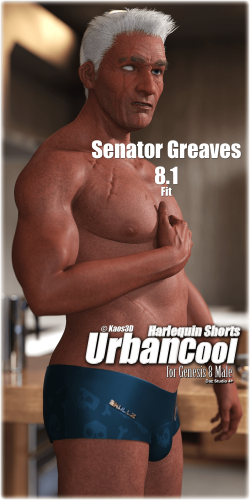 Fitting Morph - Senator Greaves 8.1 - Urban Cool - Harlequin Shorts (3 IN 1) for Genesis 8 Male