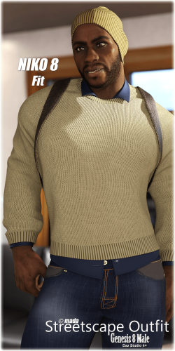 Fitting Morph - Niko 8 - Streetscape Outfit for Genesis 8 Male by mada